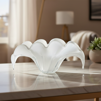 Centro De Mesa De Decoração Em Murano Clara Branco