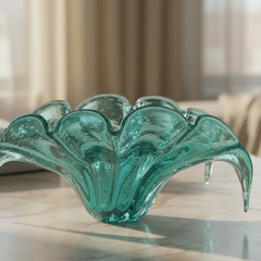 Centro De Mesa De Decoração Em Murano Clara Aquamarine