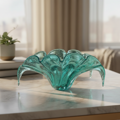Centro De Mesa De Decoração Em Murano Clara Aquamarine