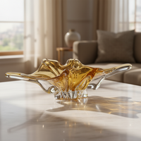 Centro De Mesa De Decoração Em Murano Peaky Ambar