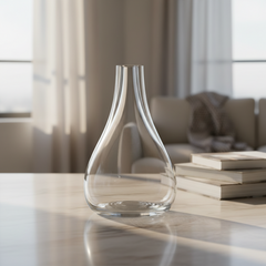 Vaso De Decoração Em Murano Solitário Olivia Transparente