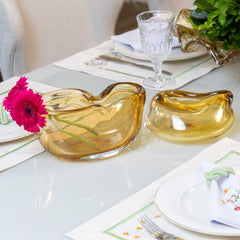 Kit De Decoração Em Murano Cachepot Fiamma + Vaso Lumare Ambar