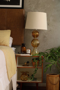 Abajur De Decoração Em Murano Verona Duo Ambar