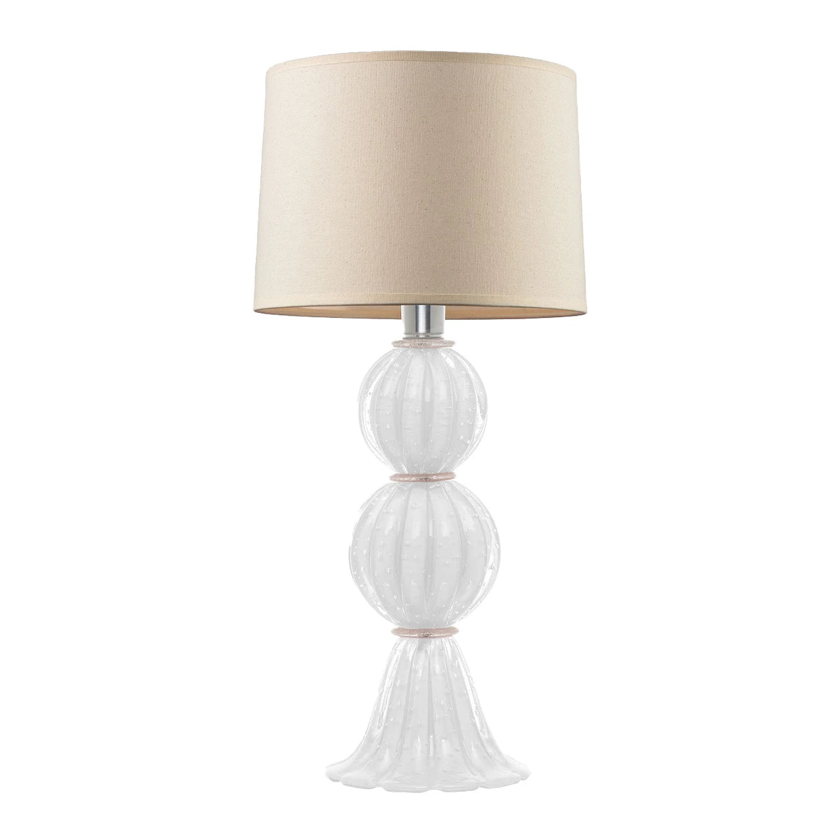 Abajur De Decoração Em Murano Verona Duo Branco