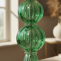 Abajur De Decoração Em Murano Verona Duo Esmeralda