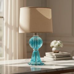 Abajur De Decoração Em Murano Verona Uno Aquamarine