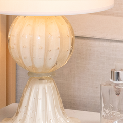 Abajur De Decoração Em Murano Verona Uno Marfim