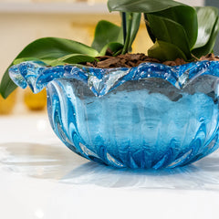 Centro De Mesa De Decoração Em Murano Alice Aquamarine