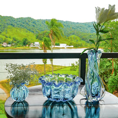 Centro De Mesa De Decoração Em Murano Alice Aquamarine