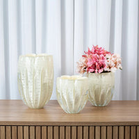 Vaso De Decoração Em Murano Jelly Marfim