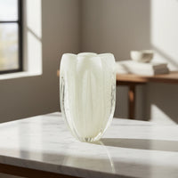 Vaso De Decoração Em Murano Jelly Marfim