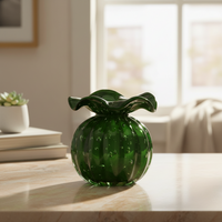 Vaso De Decoração Em Murano Trouxinha Love Verde Folha