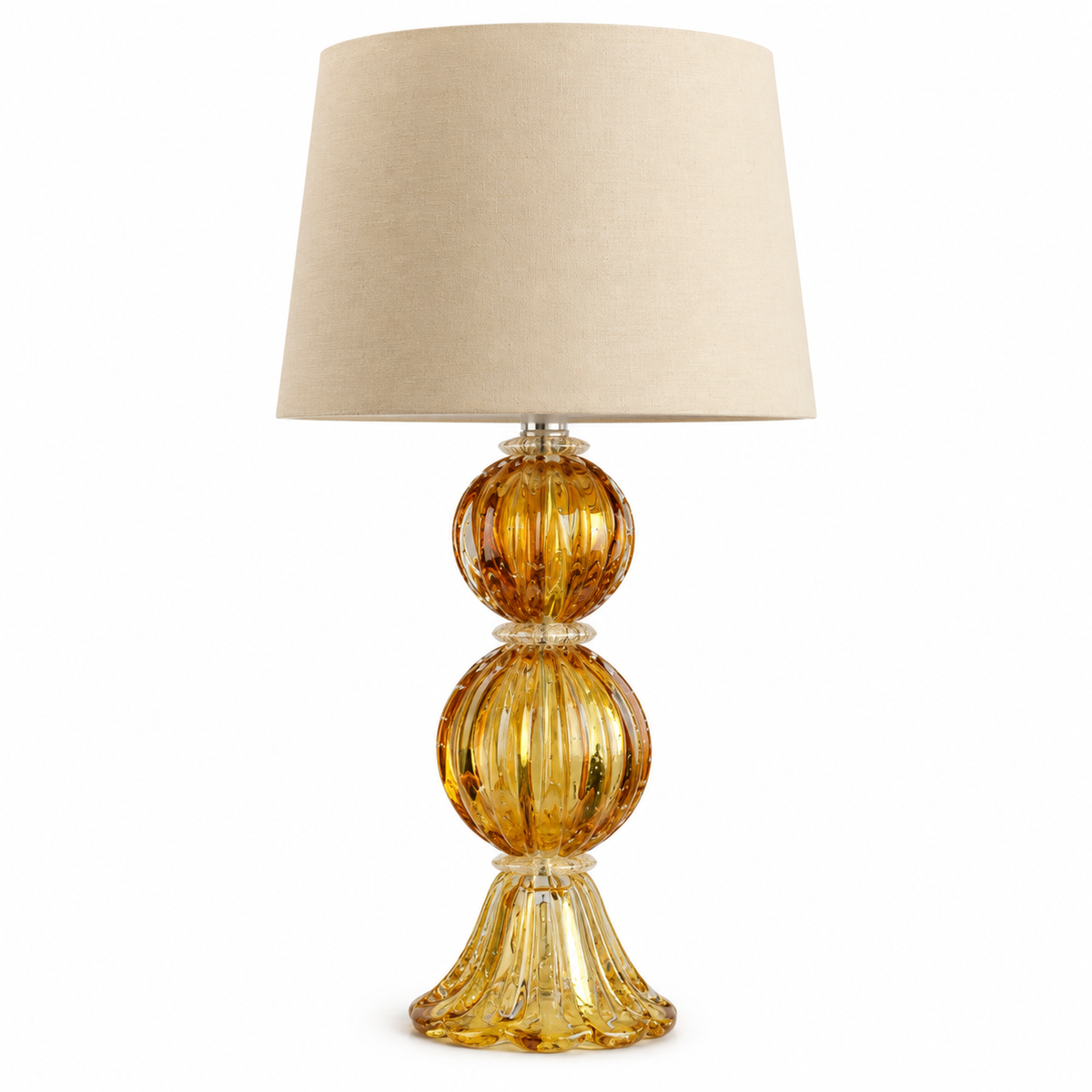 Abajur De Decoração Em Murano Verona Duo Ambar