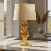Abajur De Decoração Em Murano Verona Duo Ambar