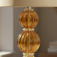 Abajur De Decoração Em Murano Verona Duo Ambar