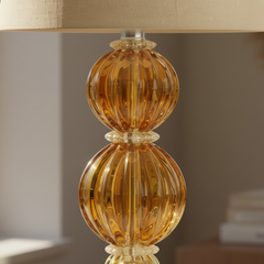 Abajur De Decoração Em Murano Verona Duo Ambar
