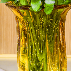 Vaso De Decoração Em Murano Apolo Ambar