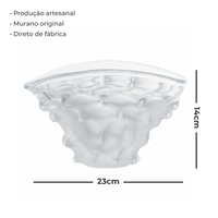 Cachepot De Decoração Em Murano Platina Transparente Jateado
