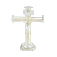 Mini Crucifixo De Decoração Em Murano - Marfim