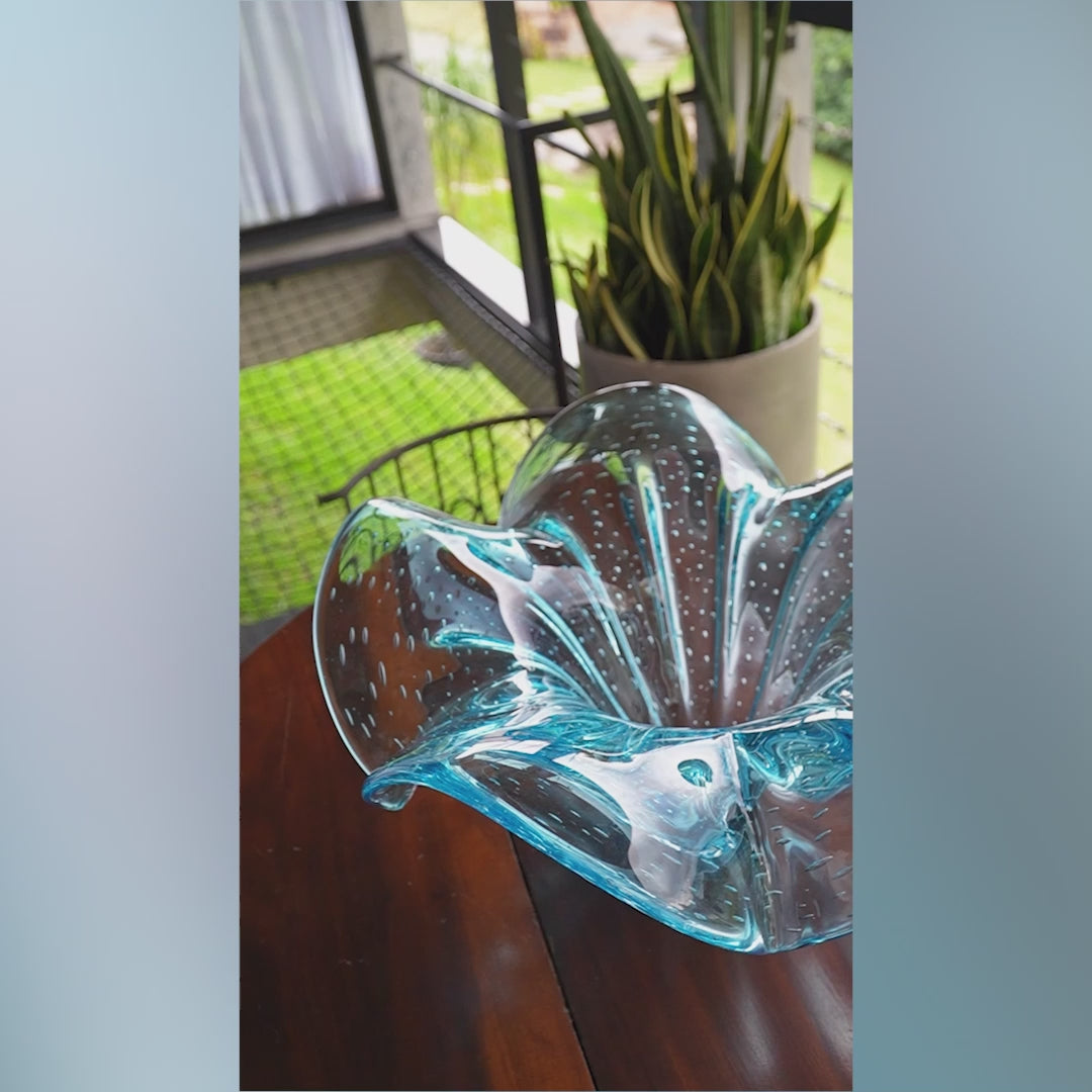 Centro De Mesa De Decoração Em Murano Alice Aquamarine