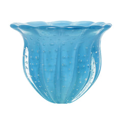 Vaso De Decoração Em Murano Camponesa Azul Bebê