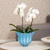 Vaso De Decoração Em Murano Camponesa Azul Bebê